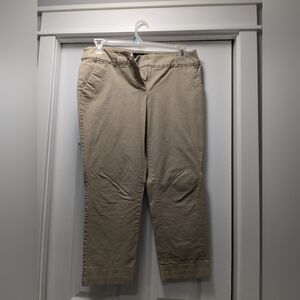 New York & Co tan chino capri size 10